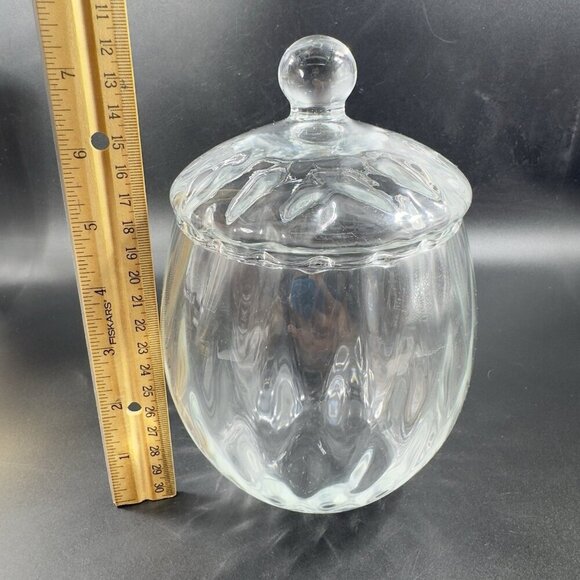 Princess House Optic Clear Glass Apothecary Jar Canister Container Vintage Decor - Picture 3 of 14
